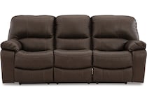 leesworth brown power leather reclining sofa   