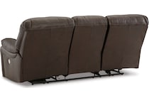 leesworth brown power leather reclining sofa   