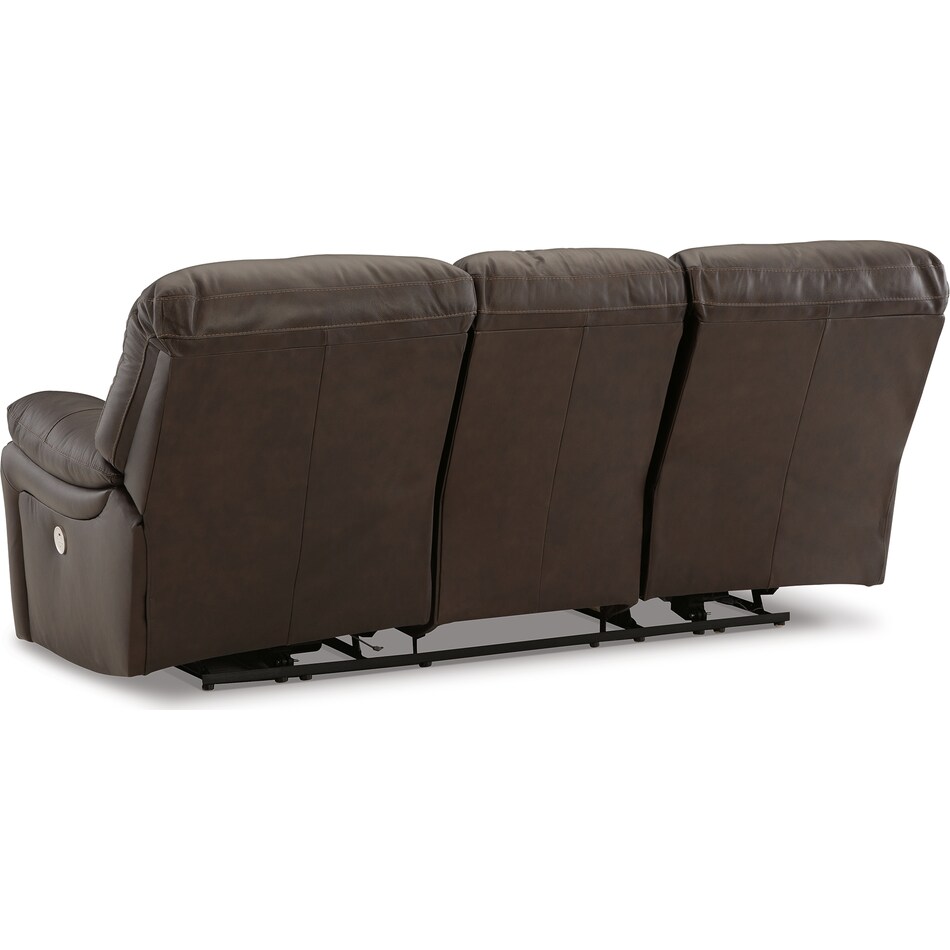 leesworth brown power leather reclining sofa   