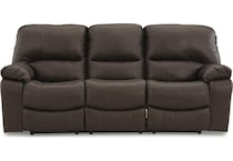 leesworth brown power leather reclining sofa   