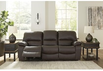 leesworth brown power leather reclining sofa   