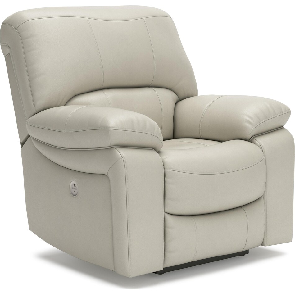 leesworth coconut power leather recliner   
