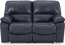 leesworth ocean leather reclining loveseat   