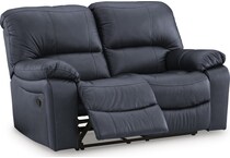 leesworth ocean leather reclining loveseat   