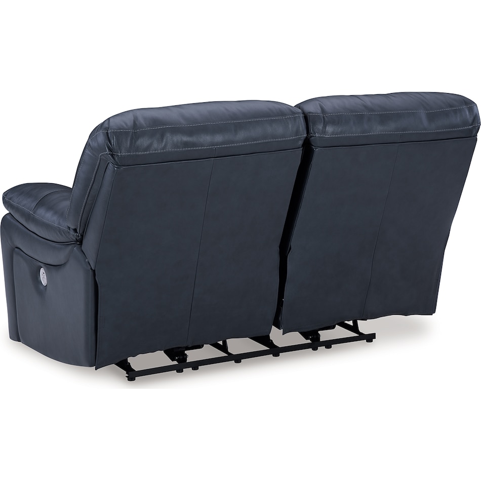 leesworth ocean power leather reclining loveseat   