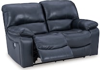 leesworth ocean power leather reclining loveseat   
