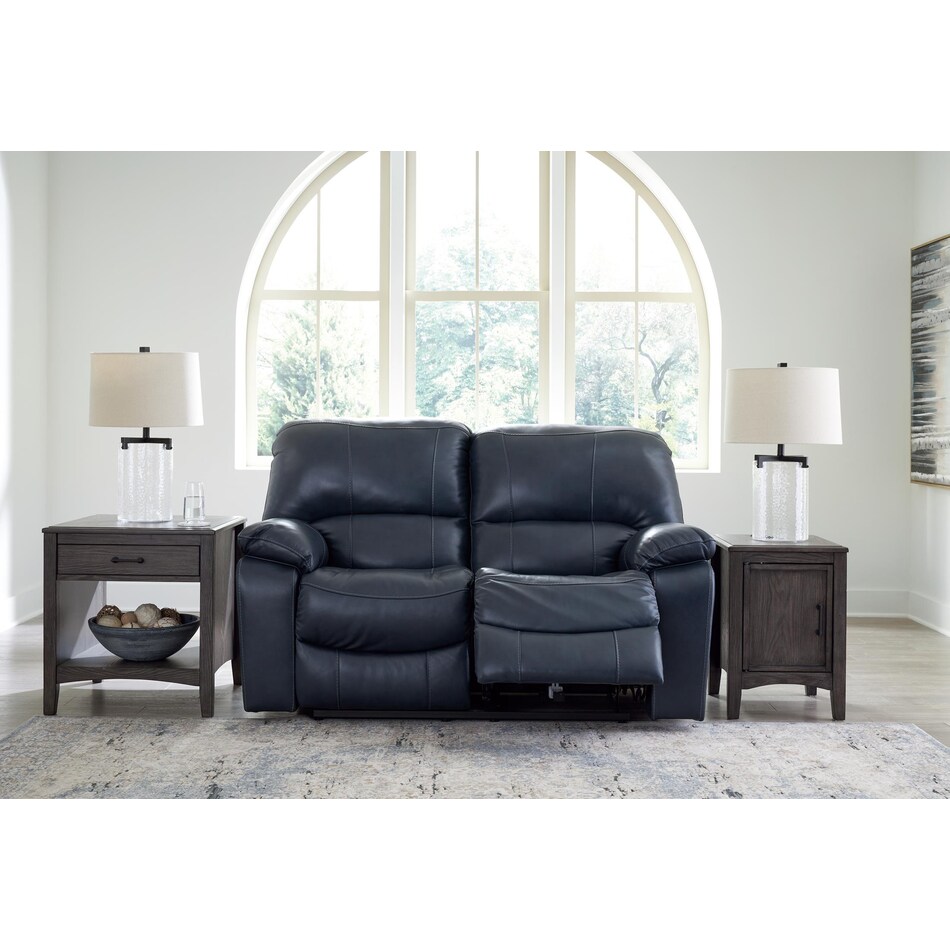 leesworth ocean power leather reclining loveseat   