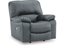 leesworth steel power leather recliner   