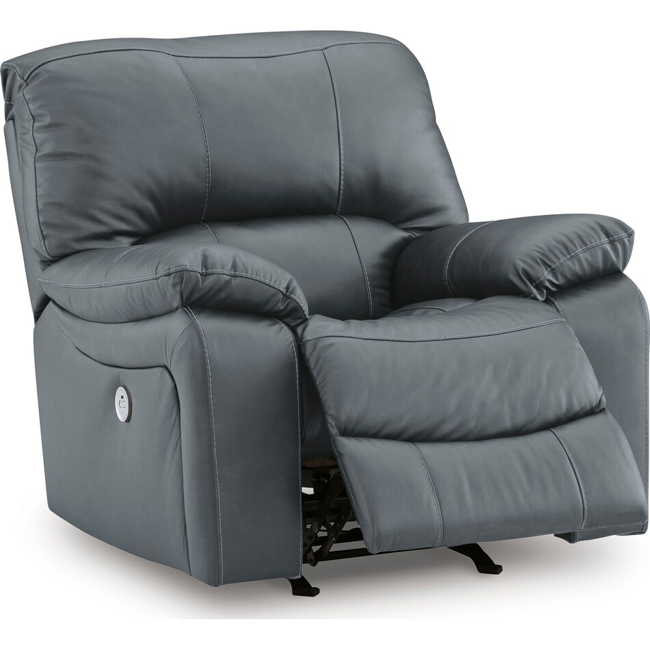 leesworth steel power leather recliner   