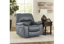 leesworth steel power leather recliner   
