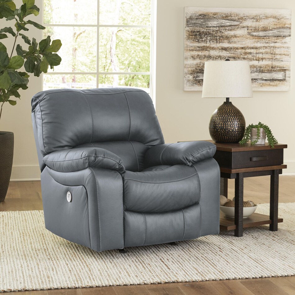 leesworth steel power leather recliner   