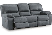 leesworth steel power leather reclining sofa   