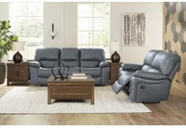leesworth steel power leather reclining sofa   