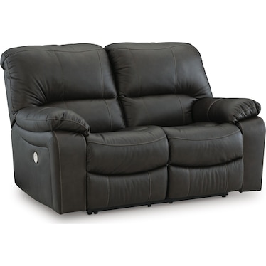 LEESWORTH LEATHER POWER RECLINING LOVESEAT