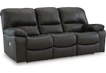 leesworth storm power leather reclining sofa   