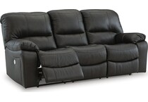 leesworth storm power leather reclining sofa   