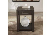 lennie bark chairside table   