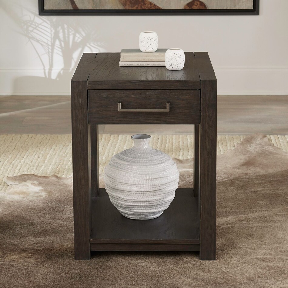 lennie bark chairside table   