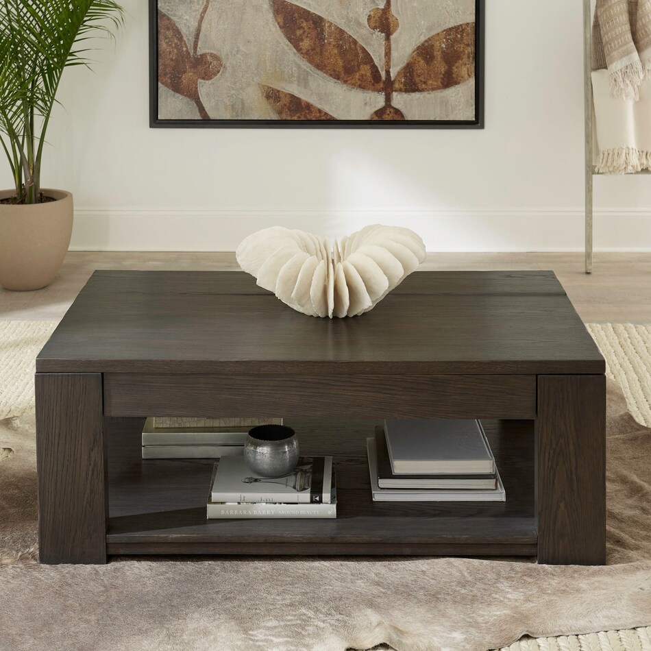 lennie bark cocktail table lift top   