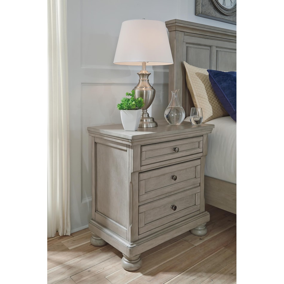 lettner grey nightstand   