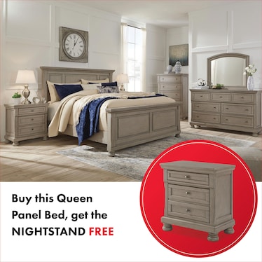 LETTNER PANEL BED WITH FREE NIGHTSTAND!