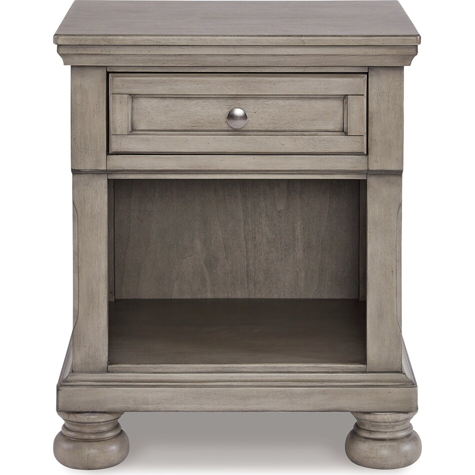 lettner lighy grey nightstand   