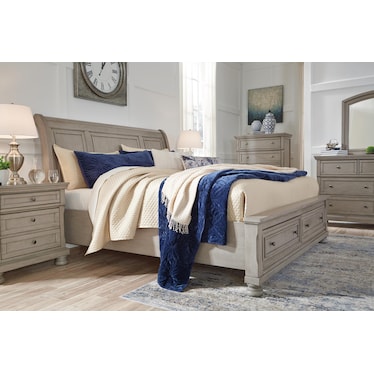 LETTNER SLEIGH STORAGE BED QUEEN