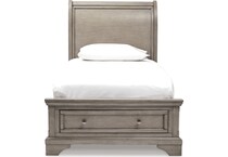 lettner lighy grey twin headboard   