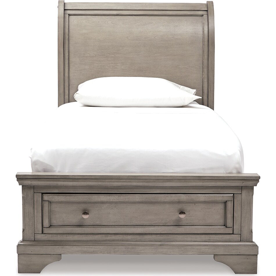 lettner lighy grey twin headboard   