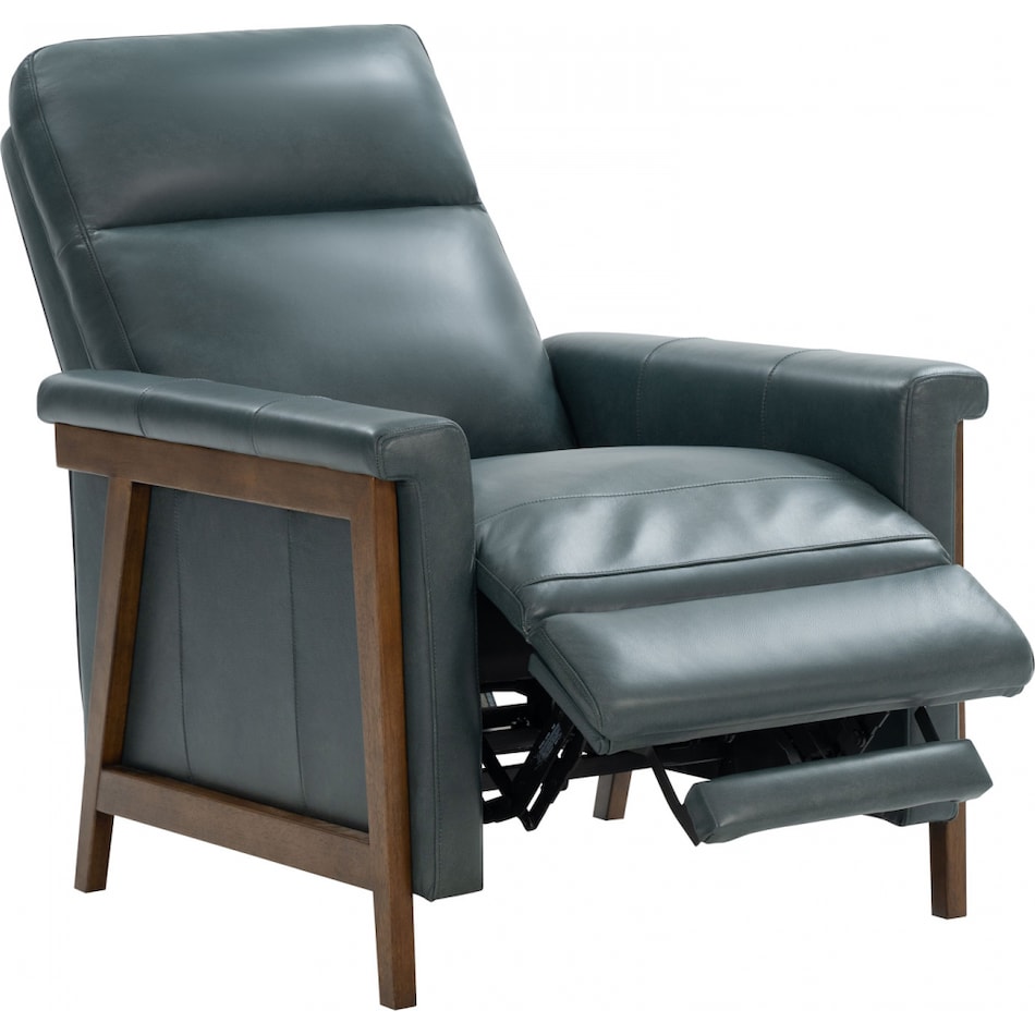 lewiston roma bluegray leather push back recliner   