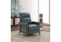 lewiston roma bluegray leather push back recliner   