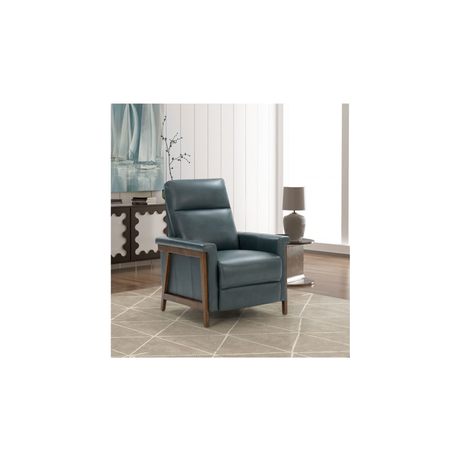 lewiston roma bluegray leather push back recliner   