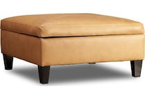 lexie tuscany fawn leather accent ottoman   