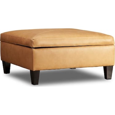 LEXIE LEATHER STORAGE OTTOMAN