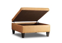 lexie tuscany fawn leather accent ottoman   