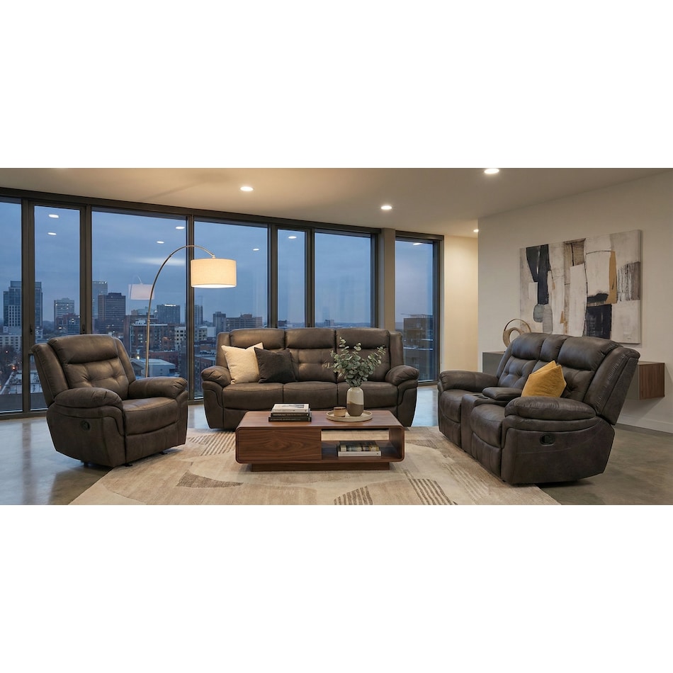 lindsay brown reclining sofa   