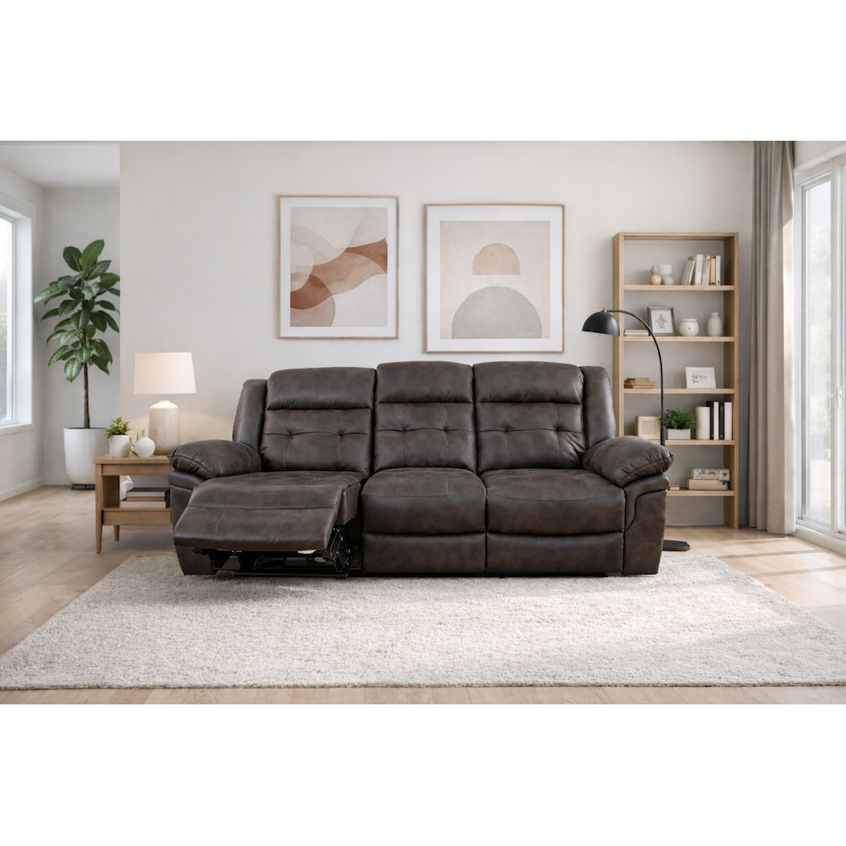 lindsay brown reclining sofa   
