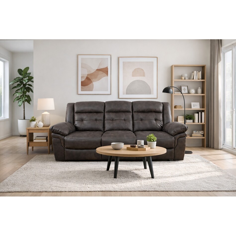 lindsay brown reclining sofa   