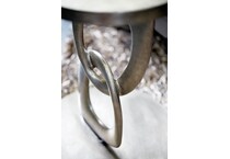 linea textured graphite metal end table   