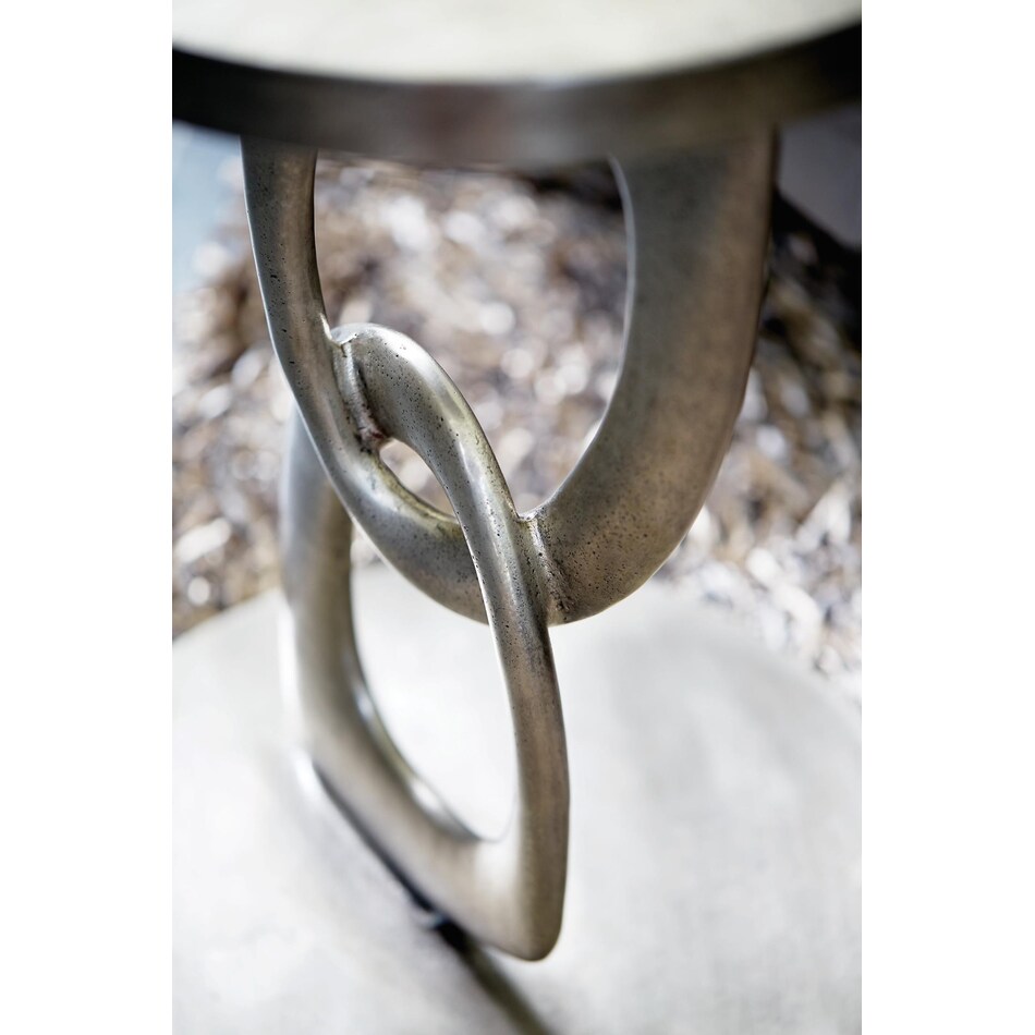 linea textured graphite metal end table   