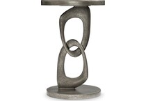 linea textured graphite metal end table   