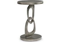 linea textured graphite metal end table   