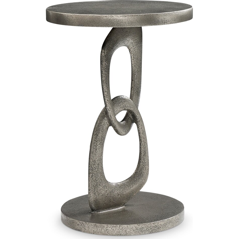 linea textured graphite metal end table   