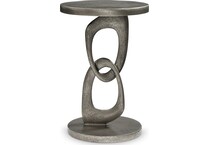 linea textured graphite metal end table   