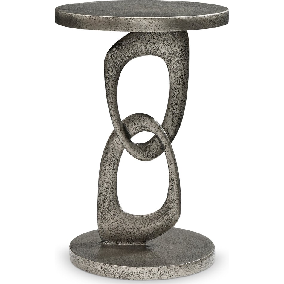 linea textured graphite metal end table   