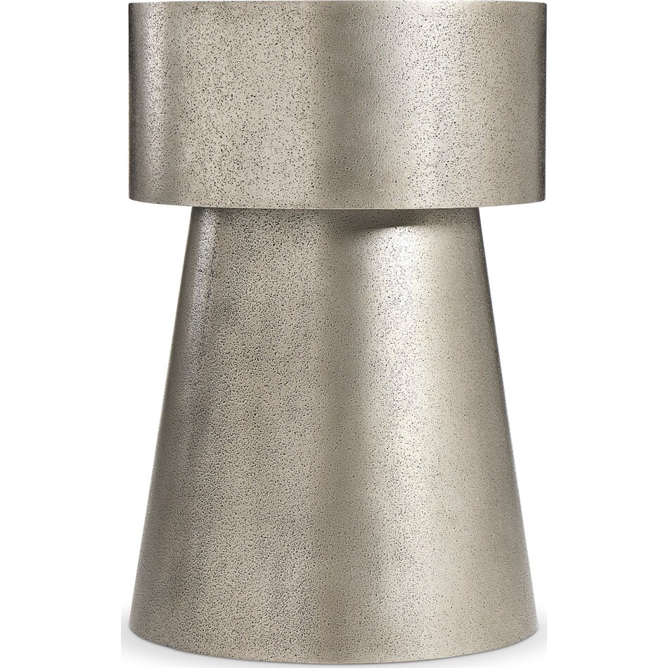 linea textured graphite metal end table   