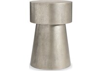 linea textured graphite metal end table   