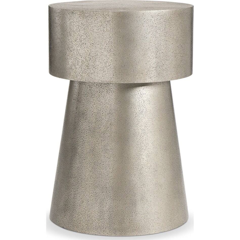 linea textured graphite metal end table   