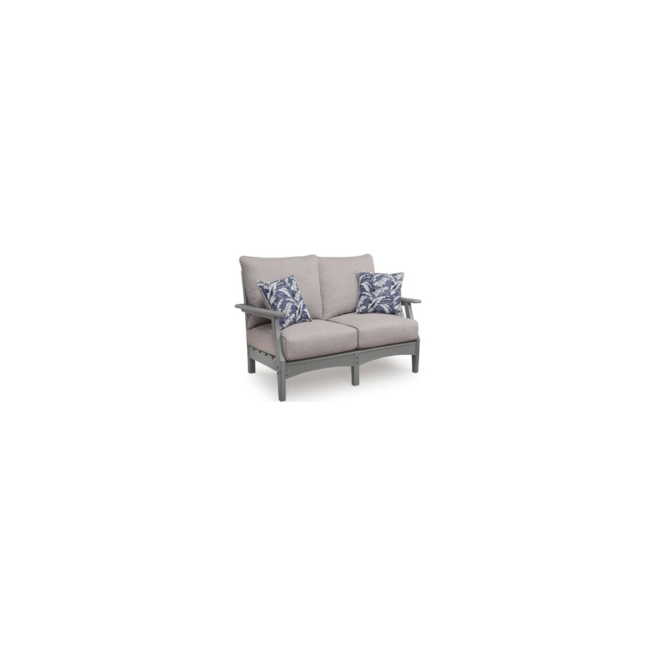 lone view bay gray loveseat   
