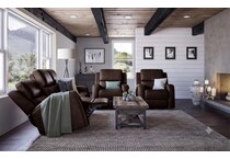 lorain ii dark brown power leather reclining loveseat   